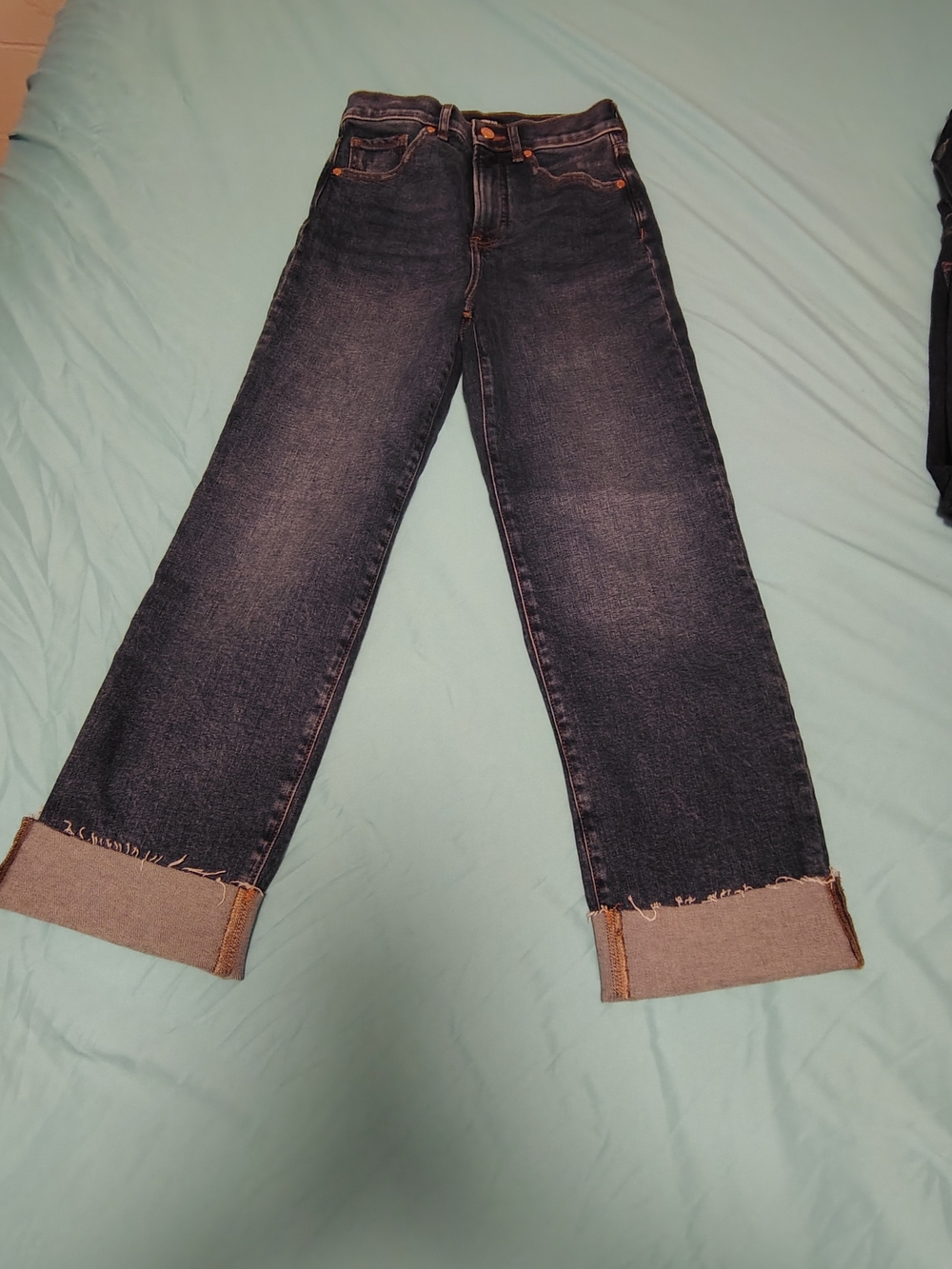 Express Modern Straight Super High Rise Jeans Blue XS